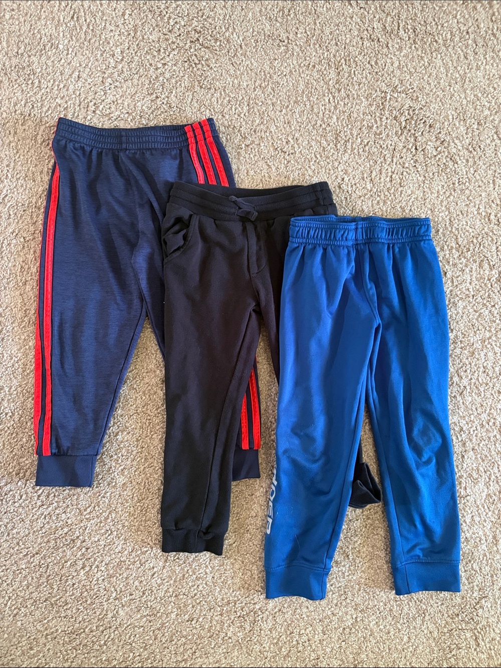 Kids 3-Pack Athletic Joggers in Navy, Black & Royal Blue